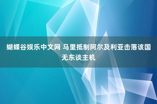 蝴蝶谷娱乐中文网 马里抵制阿尔及利亚击落该国无东谈主机