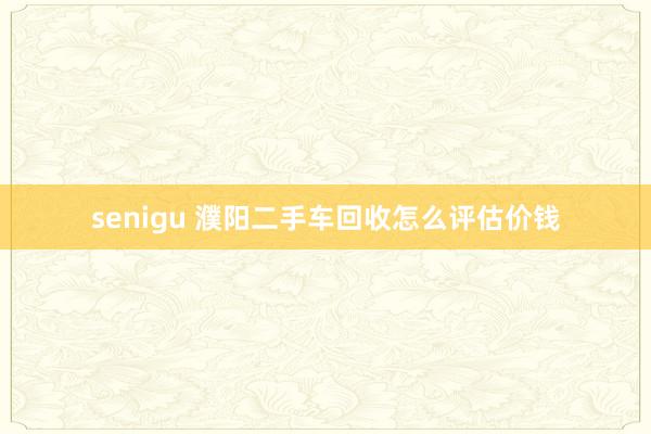 senigu 濮阳二手车回收怎么评估价钱