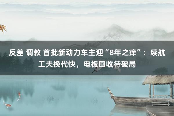 反差 调教 首批新动力车主迎“8年之痒”：续航工夫换代快，电板回收待破局