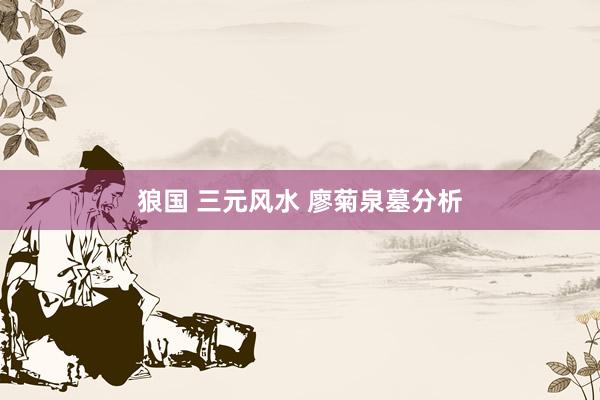 狼国 三元风水 廖菊泉墓分析